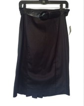 Worthington Petite Size 6P Belted Pencil Skirt Black Bottom Pleats Cinch Vtg NEW - £11.90 GBP