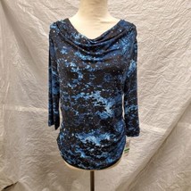Macy&#39;s Women&#39;s Blue and Black Top, NWT, Size PL - £15.56 GBP