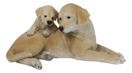 Realistic Adorable Labrador Puppy Dog Cuddling with Its Mother Family Fi... - $59.99