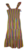 Zunie Girl Girl&#39;s Striped Ruffle Strap Smock Top Maxi Dress - Size: M (7-8) - $11.61