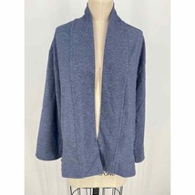 NWT Ministry of Supply Women&#39;s Fusion Terry Cardigan Sz L Heather Blue - £58.07 GBP