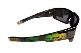LOCS 91025 Black Sunglasses Authentic Hardcore Shades W/ Green/Yellow Skulls - £4.04 GBP
