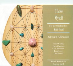 I Love Myself Grid Card 4x6&quot; Heavy Cardstock For Use with Healing Crystals Ego - £1.33 GBP