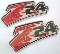 Two 86-95 Chevy Cavalier Z-24 Z24 Fender Emblems Emblem Sign Decal Flame... - $13.85