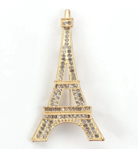 Eiffel tower brooch paris gold silver plated designer broach celebrity queen pin - £15.03 GBP