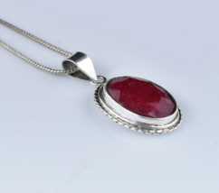 925 Sterling Silver Handmade Ruby Ethnic Woman Pendant Dance Party Gift PS-2603 - £57.78 GBP