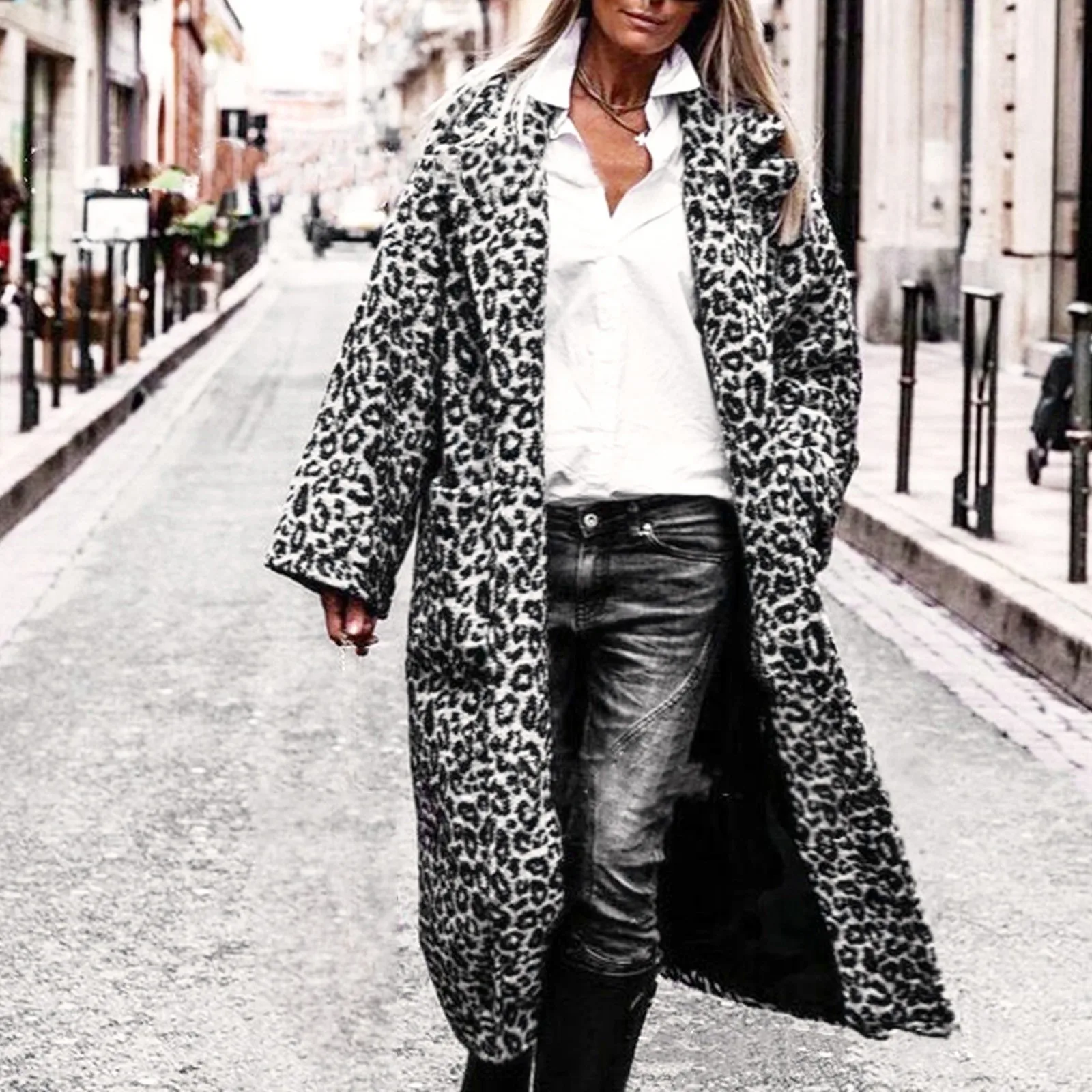 Autumn &#39;s Coat Long sleeve Plaid Jacket Fashion Summer Ladies es Loose Lapel Poc - £97.73 GBP