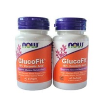 2 NOW Foods GlucoFit 18% Corosolic Acid 60 Softgels Ea Blood Sugar Support 03/25 - £16.38 GBP