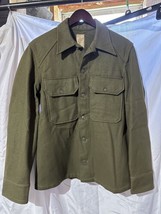 Vintage 60s US Army OG-108 Wool/Nylon Flannel Shirt Militaria Olive Green Small - £47.73 GBP