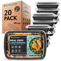 Meal Prep Container 1 Compartment - 20 Pack Extra-Thick Food Storage Containers  - £23.52 GBP