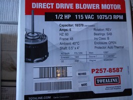 Totaline P257-8587 1/2 HP 115V 1075 RPM Reversible Rotation Blower Motor - $148.49