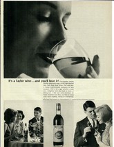 1963 Taylor Wine Vintage Print Ad Adults Enjoying Wine Party - $12.55