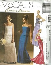 McCalls Sewing Pattern 3685 Formal Bridal Skirt Top Misses Size 8-14 - $8.15