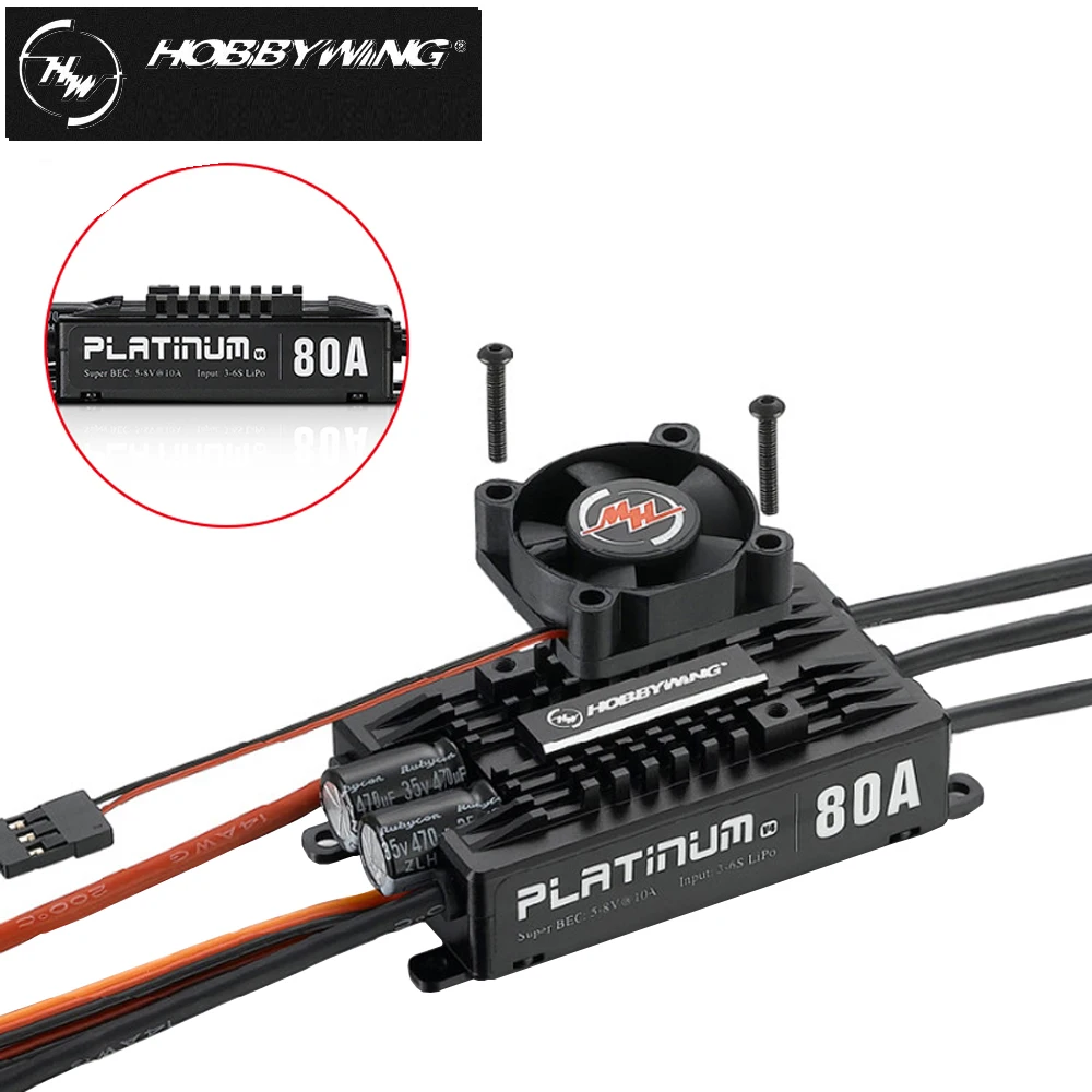 Hobbywing platinum v4 25a 60a 80a 120a 130a 200a hv brushless esc bec output for rc thumb200