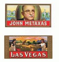 LAS VEGAS AND JOHN METAXAS CIGAR BOX LABELS - $8.09