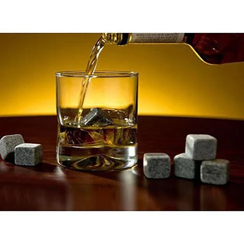 Soapstone Ice Cube chillers, Whiskey stones, 9 rocks and pouch, bar, kitchen - £13.79 GBP