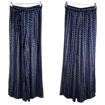 Sadie &amp; Sage Pants Wide Leg Pants Navy Cream Small Lined Belted New - £30.68 GBP
