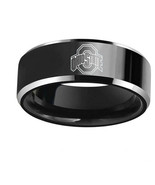 Ohio State Buckeyes Football Black Titanium Steel Men Sport Ring Band Size 6-13 - $22.00