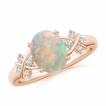 ANGARA 1.21 Ct Solitaire Oval Opal Criss Cross Ring with Diamonds in 14K Gold - $1,124.10