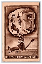 Walter Wellman Comic Drunk on Lampost Dreamed He Had Two Wives DB Postcard U17 - $7.43