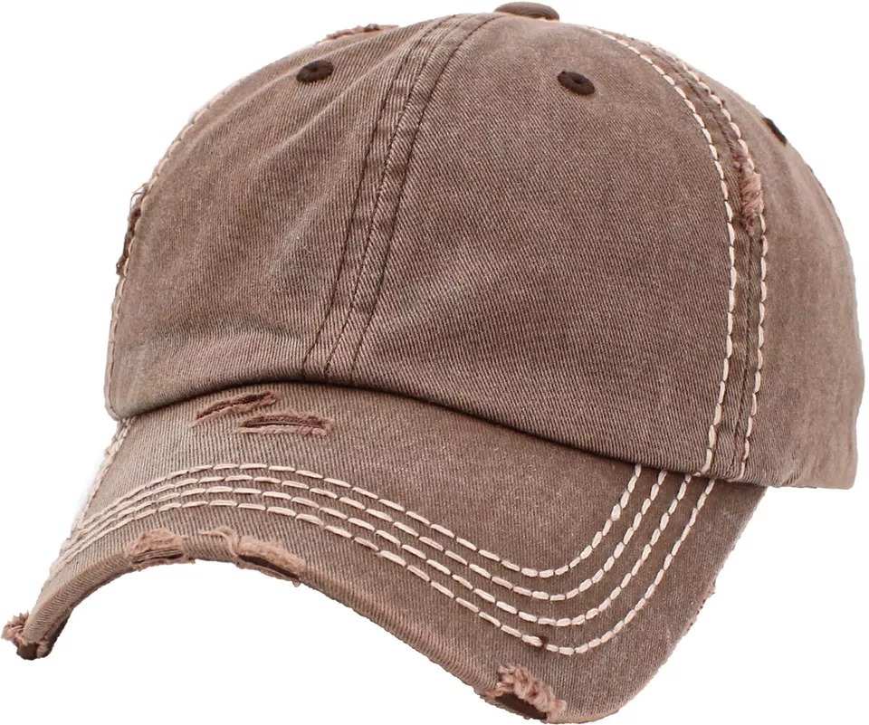 Washed Distressed Cotton Thick Stitching Dad Hat Baseball Cap Adjustable... - $24.99