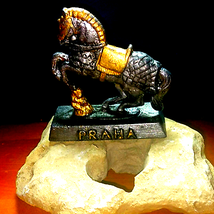 Vintage Praha Horse Metal Figurine - $27.72