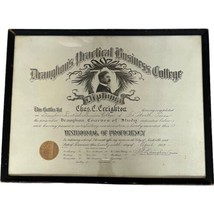 Fort Worth History 1909 Draughon&#39;s Practical Business College Diploma Signed - £73.23 GBP