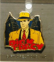 Dick Tracy Movie Dick Tracy and City Skyline Metal Enamel Pin 1990 NEW U... - $5.94