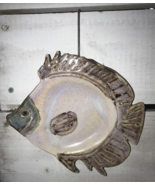 1992 Huntley Pottery Fish Dish 8&quot; Wall Decor Trinket Coins Keys Wisconsi... - $53.57 CAD