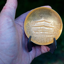 Rare Shibaura 24k Gold Plated Chinese Dish / Bowl with Stand Beautiful b... - $29.99