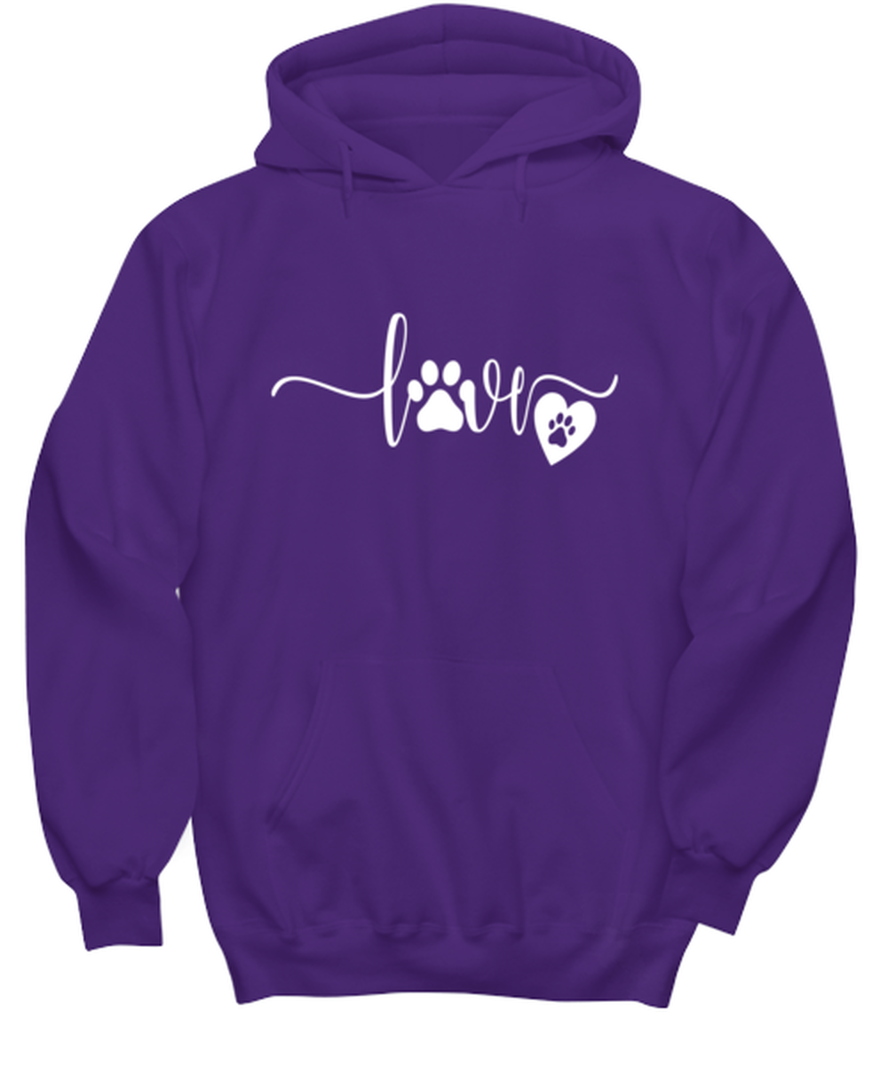 Primary image for Dogs Hoodie Love Dog Paws Purple-H 