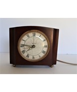 Vtg WESTCLOX SHERATON S12-H Solid Mahogany Wood Electric Alarm Clock - $559.49 MXN