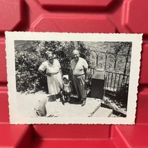 Girl Standing By Family In Sun Hat 4 1/8 x 3 1/8 Photograph Vintage 1960s - $8.99