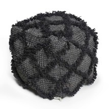 Jumanji Handcrafted Wool Cotton Pouf - Brown 16&quot; Cube Ottoman - $1,480.57 MXN