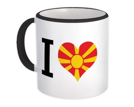 I Love Macedonia : Gift Mug Flag Heart Crest Country Macedonian Expat - £12.74 GBP+