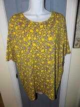 LuLaRoe Irma Purple W/Yellow Flower Print Size XS Women&#39;s NEW - £18.13 GBP