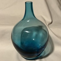 Hand Blown Aqua Blue Glass Salong Vase Johanna Jelinek Ikea - £14.99 GBP