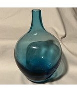 Hand Blown Aqua Blue Glass Salong Vase Johanna Jelinek Ikea - $18.80