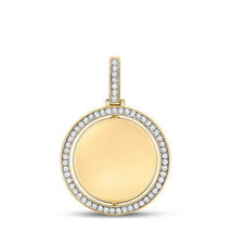 10kt Yellow Gold Mens Round Diamond Picture Memory Charm Pendant 1-3/8 Cttw - £1,540.04 GBP