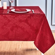 Rectangle Table Cloth Waterproof Wrinkle Resistant Washable Jacquard Polyester O - £42.42 GBP
