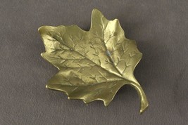 Vintage Architectural Salvage Solid Brass Maple Leaf Pin Tray Hampton VA - $21.78