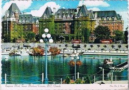 British Columbia Postcard Victoria Empress Hotel Inner Harbour - $2.96
