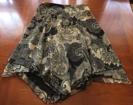 S3 Philosophy By Republic Sz 8 Black Tan Paisley Floral Sheer Layered Skirt - £5.64 GBP