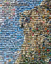 NEW HAMPSHIRE OLD MAN OF THE MOUNTAIN PHOTO MOSAIC PRINT ART - $27.00+