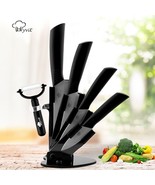 Ceramic Kitchen Knives Set with Stand 3&quot; 4&quot; 5&quot; 6&quot; + Peeler + Knife Holder - $39.50