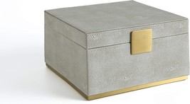 Wv Ivory Shagreen Square Decorative Box For Home Decor Faux, Ivory, 9.8X9.8 Inch - £38.88 GBP