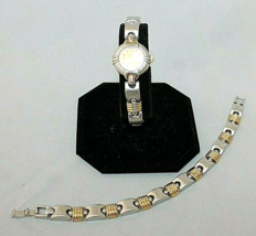 GRAND LOUIS STAINLESS STEEL WATER RESISTANT CHAIN LINK WATCH MATCHING BR... - $771.32 MXN