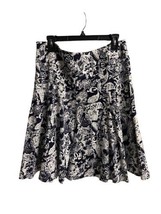 Ralph Lauren Chaps Skirt Womens  10  Black Cotton  A Line Ruffle Floral ... - £12.30 GBP