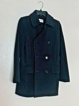 NewPage Womens Sz M Black Winter Peacoat Button Up  - $39.59