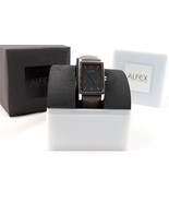 Alfex Men&#39;s Watch NEW Stainless with Leather Band Rectangle Dress Swiss ... - €162,43 EUR
